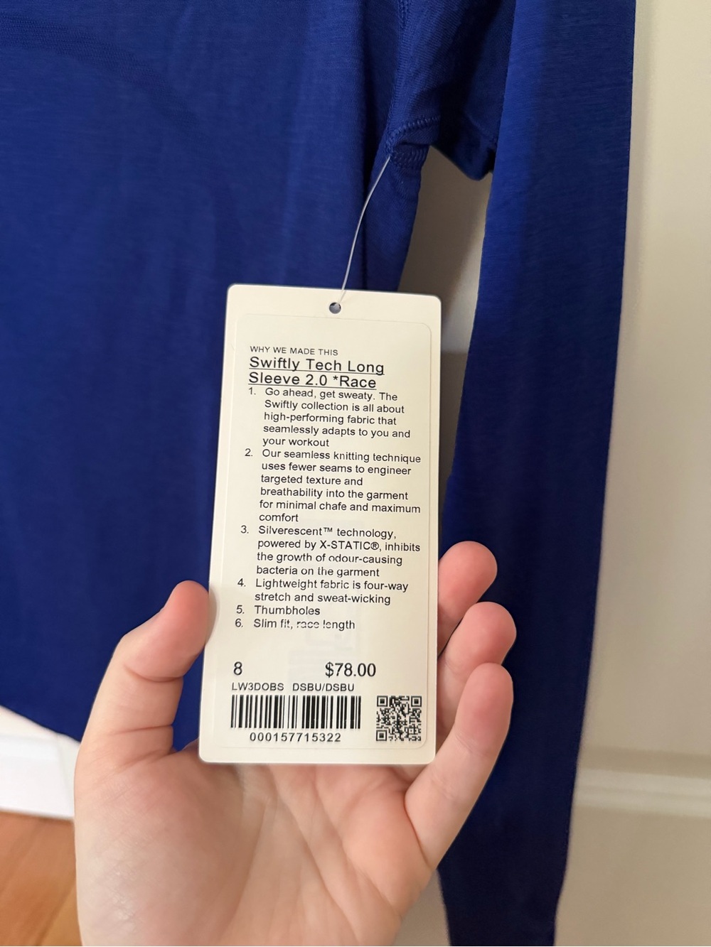 NWT Lululemon LS Swiftly Tech Race Length - Deep Sea Blue - Picture 4 of 6